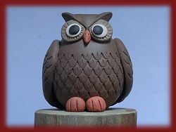 貓頭鷹手作陶哨-中(黑紫砂) 詳盡說明介紹